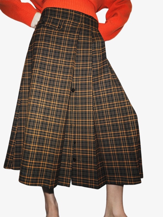 Zara Dresses & Skirts - Zara ZW COLLECTION CHECK MIDI SKIRT
